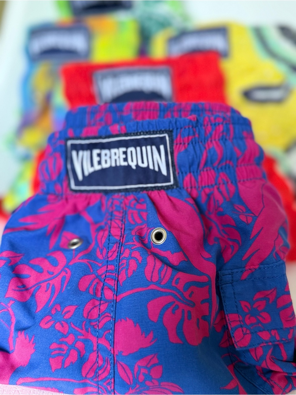 Vilebrequin Blue & Pink Floral Men's Swim Shorts